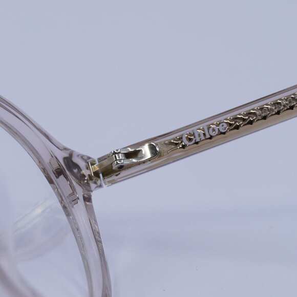 Chloe CH0012OA 001 Eyeglasses Transparent Pink 50mm Round Frame - Picture 8 of 11
